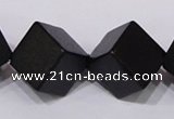 CBS25 15.5 inches 15*15mm cube black stone beads wholesale