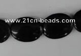 CBS251 15.5 inches 15*20mm oval blackstone beads wholesale