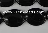 CBS253 15.5 inches 20*25mm oval blackstone beads wholesale