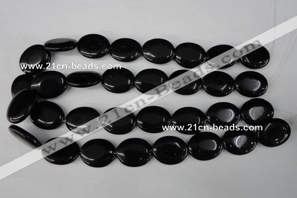 CBS253 15.5 inches 20*25mm oval blackstone beads wholesale