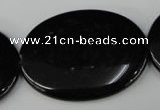 CBS256 15.5 inches 30*40mm oval blackstone beads wholesale