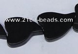 CBS26 15.5 inches 20*26mm heart black stone beads wholesale