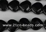 CBS305 15.5 inches 15*15mm faceted heart blackstone beads wholesale