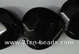 CBS308 15.5 inches 26*26mm faceted heart blackstone beads wholesale