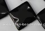 CBS335 15.5 inches 24*24mm wavy diamond blackstone beads wholesale