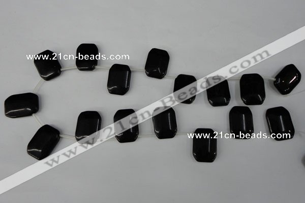 CBS345 Top-drilled 18*25mm rectangle blackstone beads wholesale
