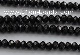 CBS506 15.5 inches 2*3mm faceted rondelle A grade black spinel beads