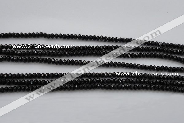 CBS506 15.5 inches 2*3mm faceted rondelle A grade black spinel beads