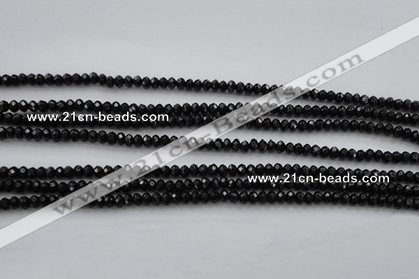 CBS507 15.5 inches 2*4mm faceted rondelle A grade black spinel beads