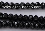 CBS508 15.5 inches 4*6mm faceted rondelle A grade black spinel beads