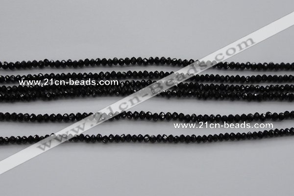 CBS511 15.5 inches 2*3mm faceted rondelle AA grade black spinel beads