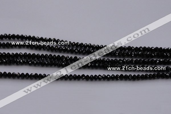 CBS512 15.5 inches 2*4mm faceted rondelle AA grade black spinel beads