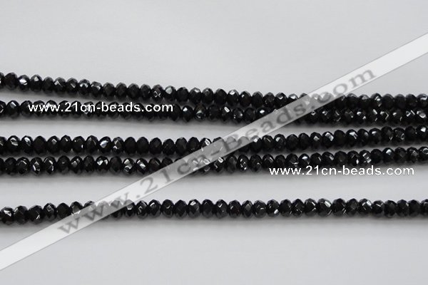 CBS513 15.5 inches 4*5mm faceted rondelle AA grade black spinel beads