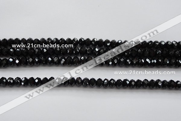 CBS515 15.5 inches 5*7mm faceted rondelle AA grade black spinel beads