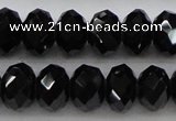 CBS516 15.5 inches 6*8mm faceted rondelle AA grade black spinel beads