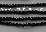 CBS520 15.5 inches 2mm faceted round A grade black spinel beads