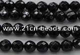 CBS522 15.5 inches 6mm faceted round A grade black spinel beads