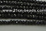 CBS531 15.5 inches 1.5*2.5mm faceted rondelle black spinel beads