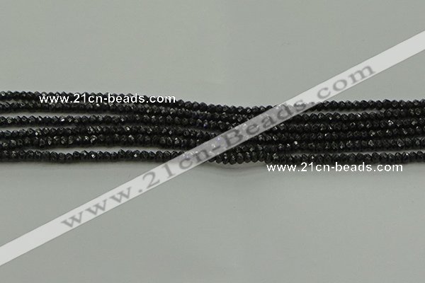 CBS531 15.5 inches 1.5*2.5mm faceted rondelle black spinel beads