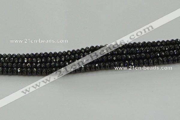 CBS532 15.5 inches 3*5mm faceted rondelle black spinel beads