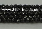 CBS534 15.5 inches 3mm faceted round black spinel beads