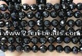 CBS545 15.5 inches 8mm faceted round black spinel gemstone beads