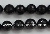 CBS557 15.5 inches 8mm faceted round AA grade black spinel beads