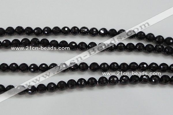 CBS557 15.5 inches 8mm faceted round AA grade black spinel beads