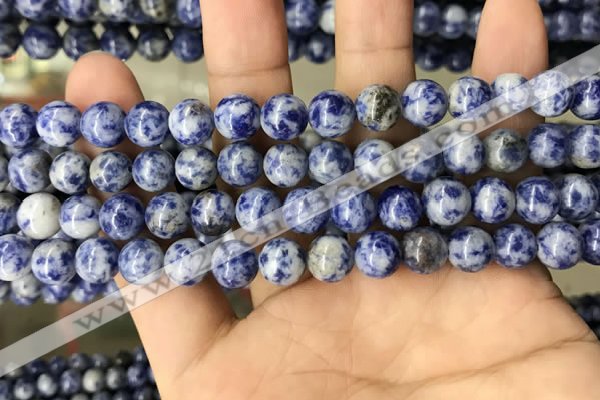 CBS602 15.5 inches 8mm round blue spot stone beads wholesale