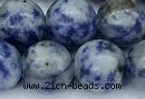 CBS615 15 inches 10mm round blue spot stone beads, 2mm hole