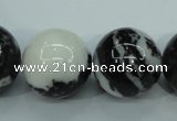 CBW108 15.5 inches 20mm round black & white jasper beads