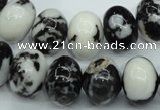 CBW115 15.5 inches 12*16mm rondelle black & white jasper beads