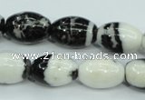 CBW120 15.5 inches 13*18mm rice black & white jasper beads