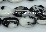 CBW125 15.5 inches 13*18mm oval black & white jasper beads