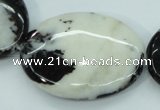 CBW129 15.5 inches 30*40mm oval black & white jasper beads