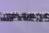 CBW150 15.5 inches 4mm round matte black & white jasper beads