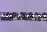 CBW153 15.5 inches 10mm round matte black & white jasper beads