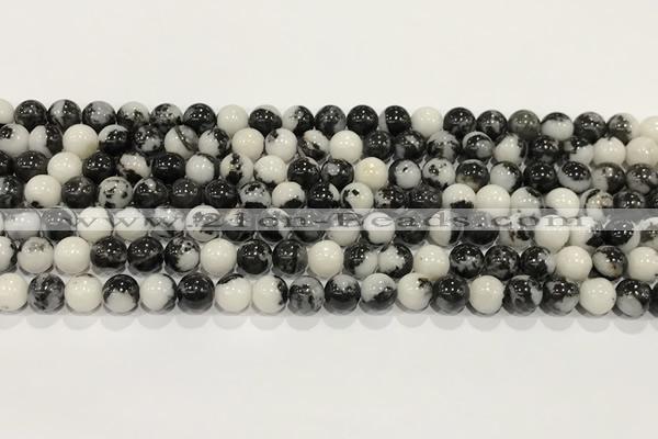 CBW171 15.5 inches 6mm round black & white jasper gemstone beads wholesale