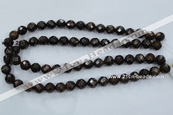 CBZ105 15.5 inches 10mm faceted round bronzite gemstone beads