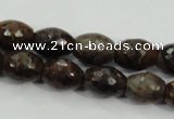 CBZ108 15.5 inches 10*13mm faceted rice bronzite gemstone beads