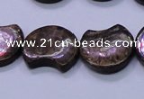 CBZ111 15.5 inches 15*18mm curved moon bronzite gemstone beads