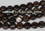 CBZ207 15.5 inches 8mm flat round bronzite gemstone beads