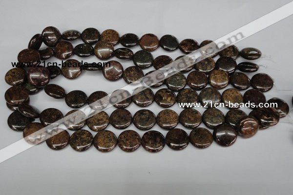 CBZ211 15.5 inches 16mm flat round bronzite gemstone beads