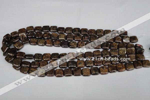 CBZ226 15.5 inches 12*12mm square bronzite gemstone beads