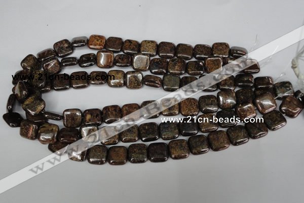 CBZ227 15.5 inches 14*14mm square bronzite gemstone beads