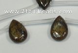 CBZ255 Top-drilled 8*12mm flat teardrop bronzite gemstone beads