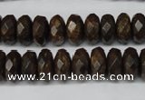 CBZ404 15.5 inches 6*12mm faceted rondelle bronzite gemstone beads