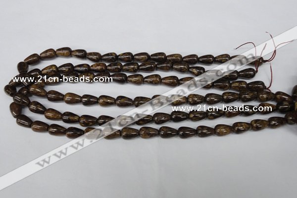 CBZ411 15.5 inches 8*12mm teardrop bronzite gemstone beads