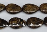 CBZ420 15.5 inches 13*18mm flat teardrop bronzite gemstone beads