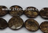 CBZ432 15.5 inches 18mm faceted coin bronzite gemstone beads